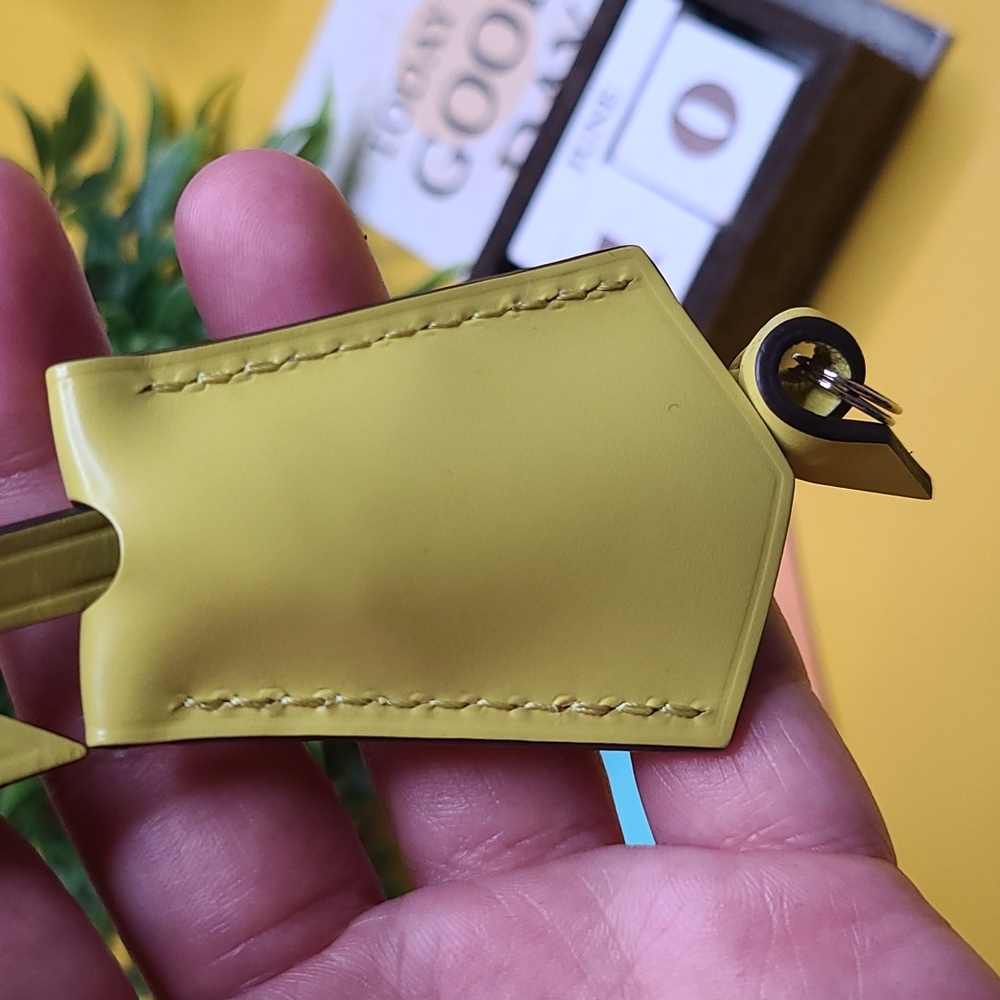 GREAT CONDITION LOUIS VUITTON LV PISTACHE YELLOW GREEN LIME LEATHER CLOCHETTE KE - Picture 5 of 10
